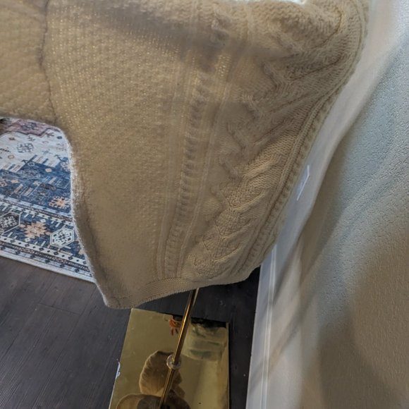 Vtg Western Island 100% Wool Irish Sweater | XL | Oversized Cream Sweater - Picture 6 of 6